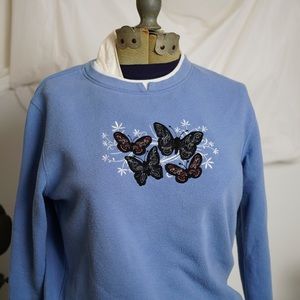 Blue Butterfly Grandma Crewneck Sweater , size small
